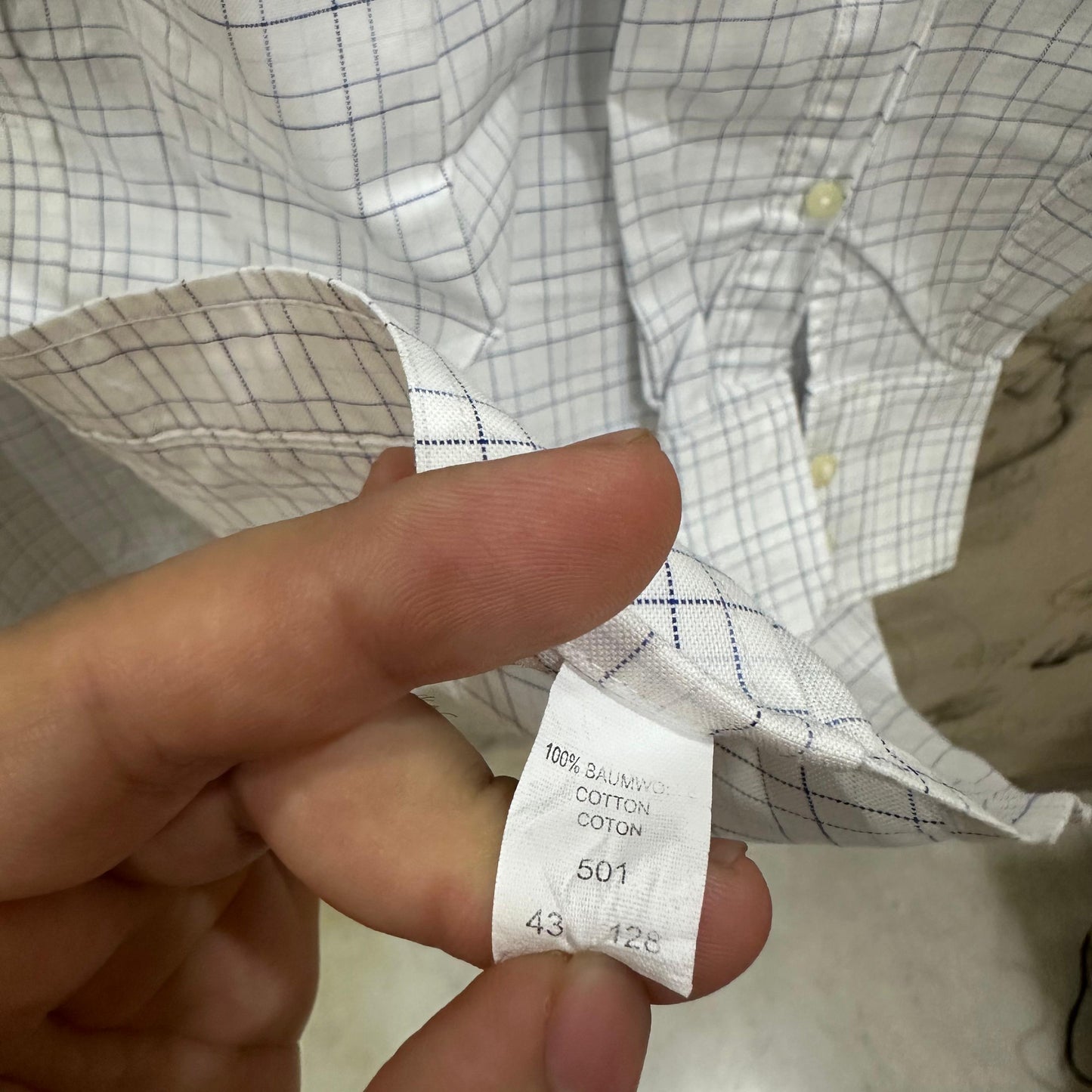 VAN GRAAF Men's Oxford Shirt - White Checkered (3XL)