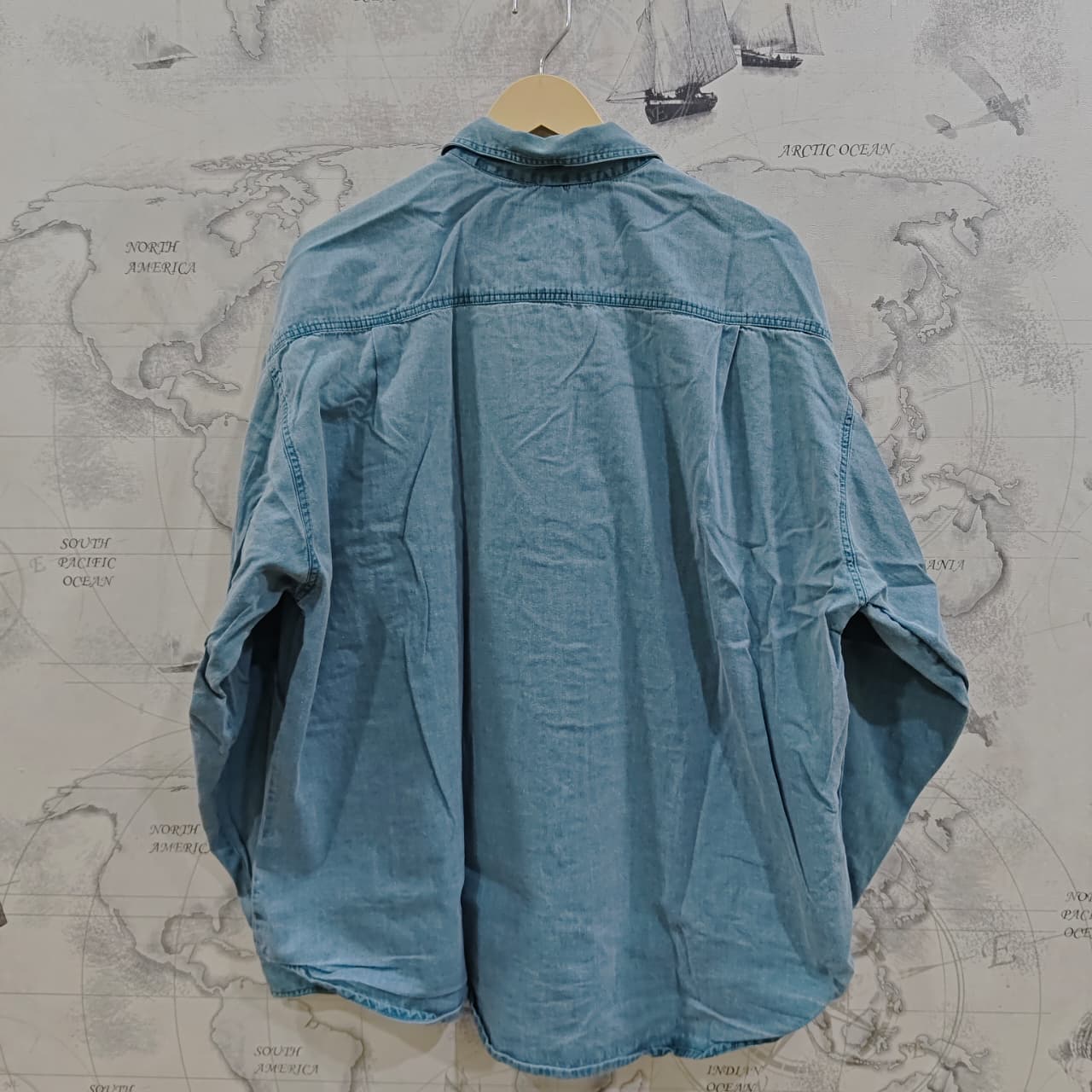 Men's Denim Shirt - Sea Green (4XL)