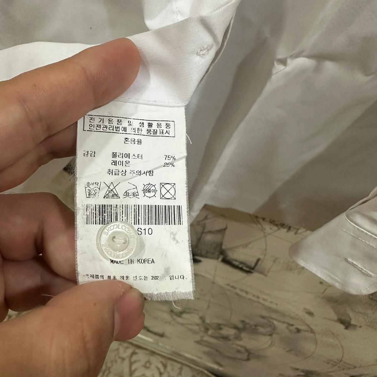 SKOOLOOKS Men's Korean Shirt - White (XL)