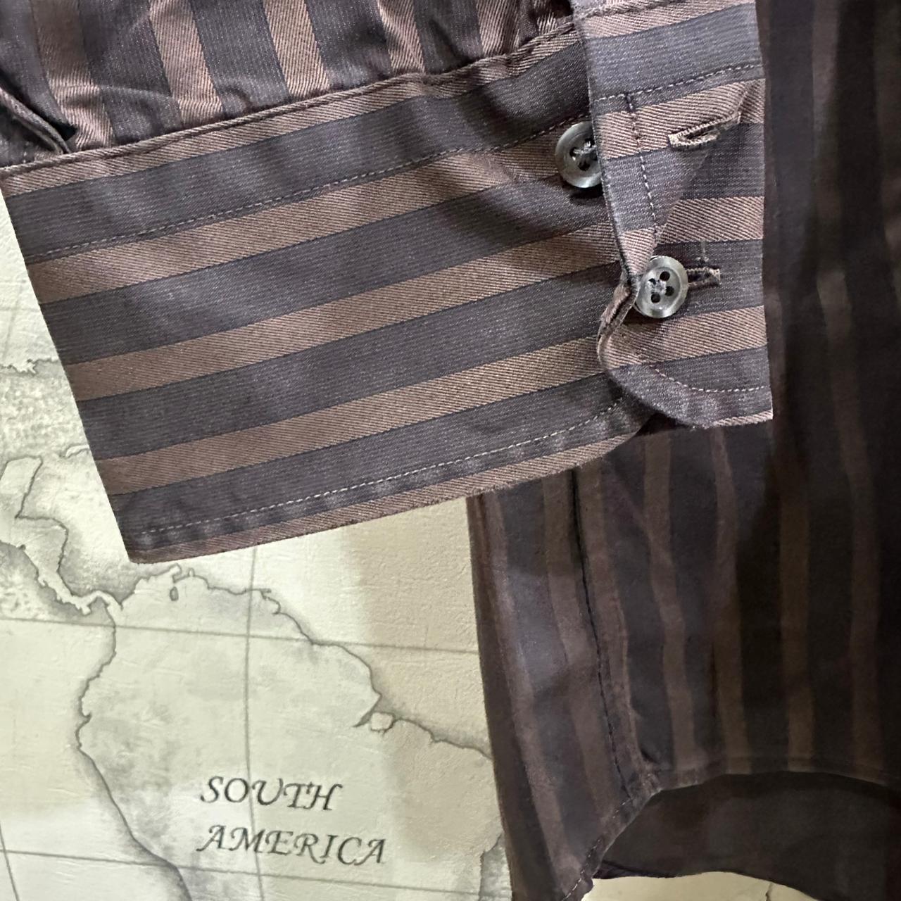 Eterna Men's Shirt - Brown Striped (XL)