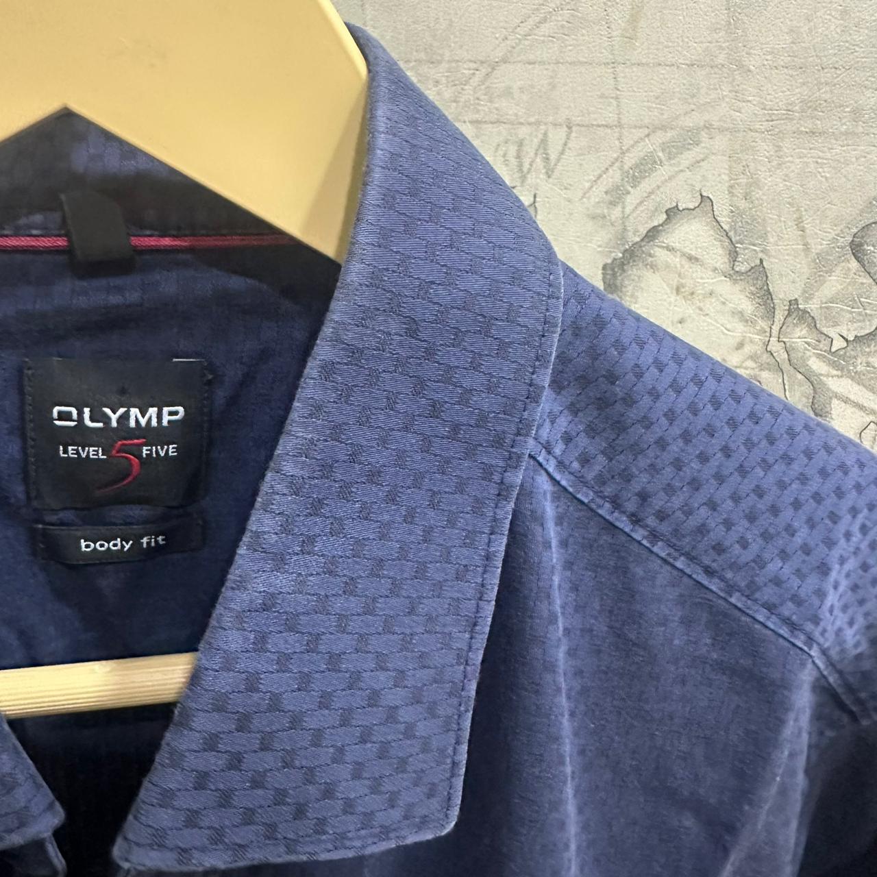 OLYMP Men's Shirt - Navy Blue (L)