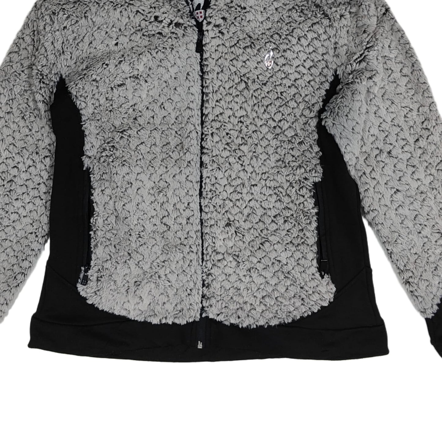 AULP Women's Hooded Fleece Jacket - Black & White (L)