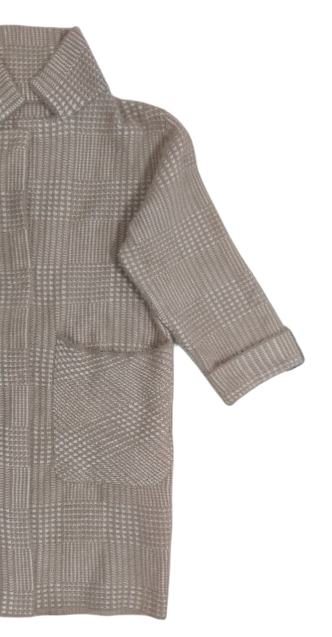 Women's Coat - Coffee Checkered (L)