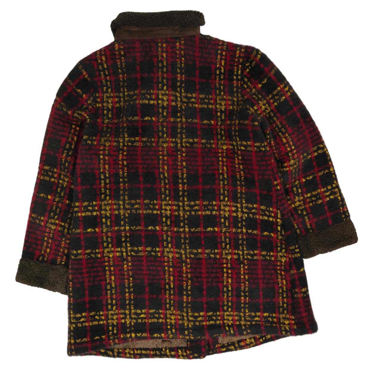 Women's Sweater - Red & Brown Checkered (M)