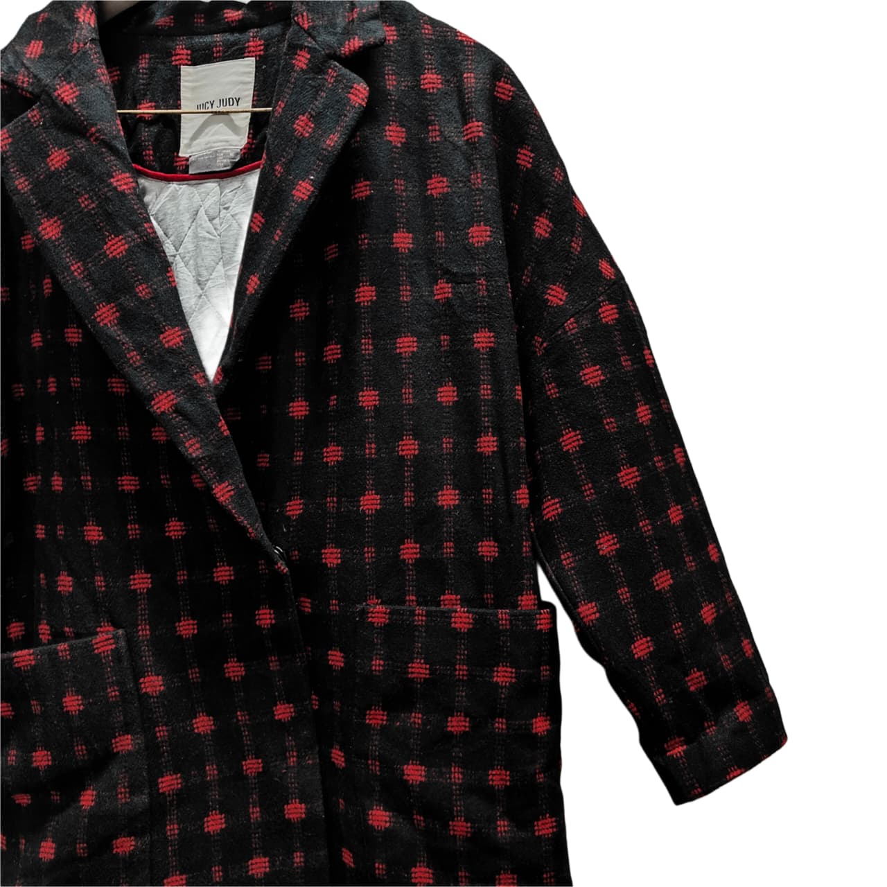 Women’s Coat - Black & Red Checkered (XL)