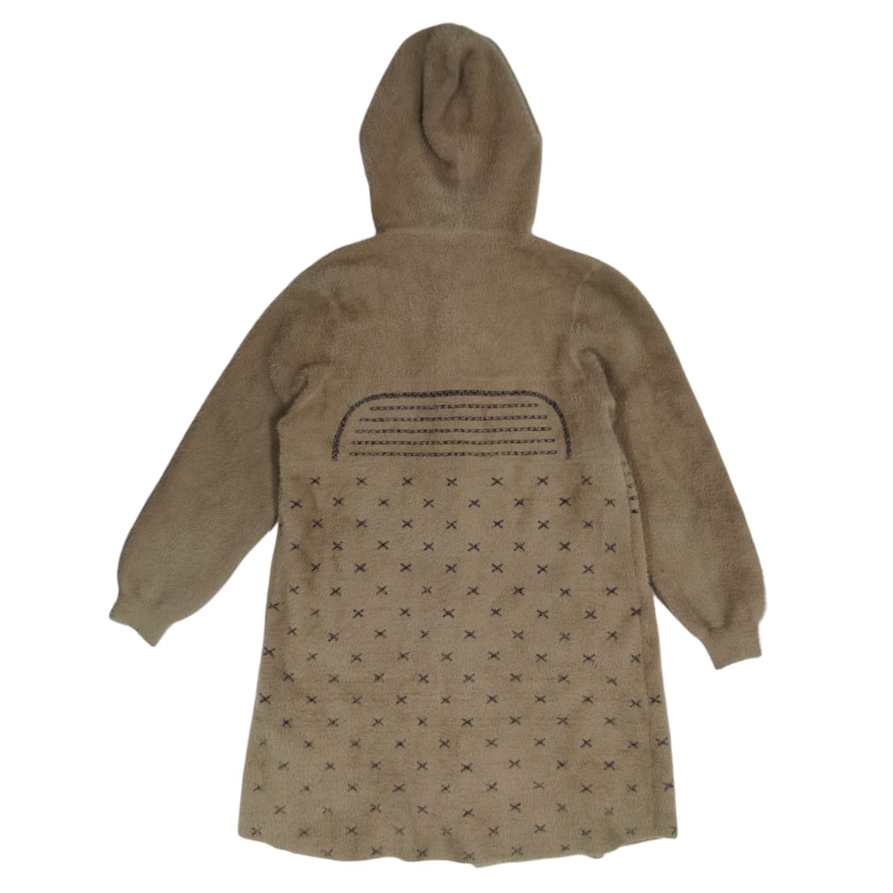Women's Hooded Fur Coat -  Brown (L)