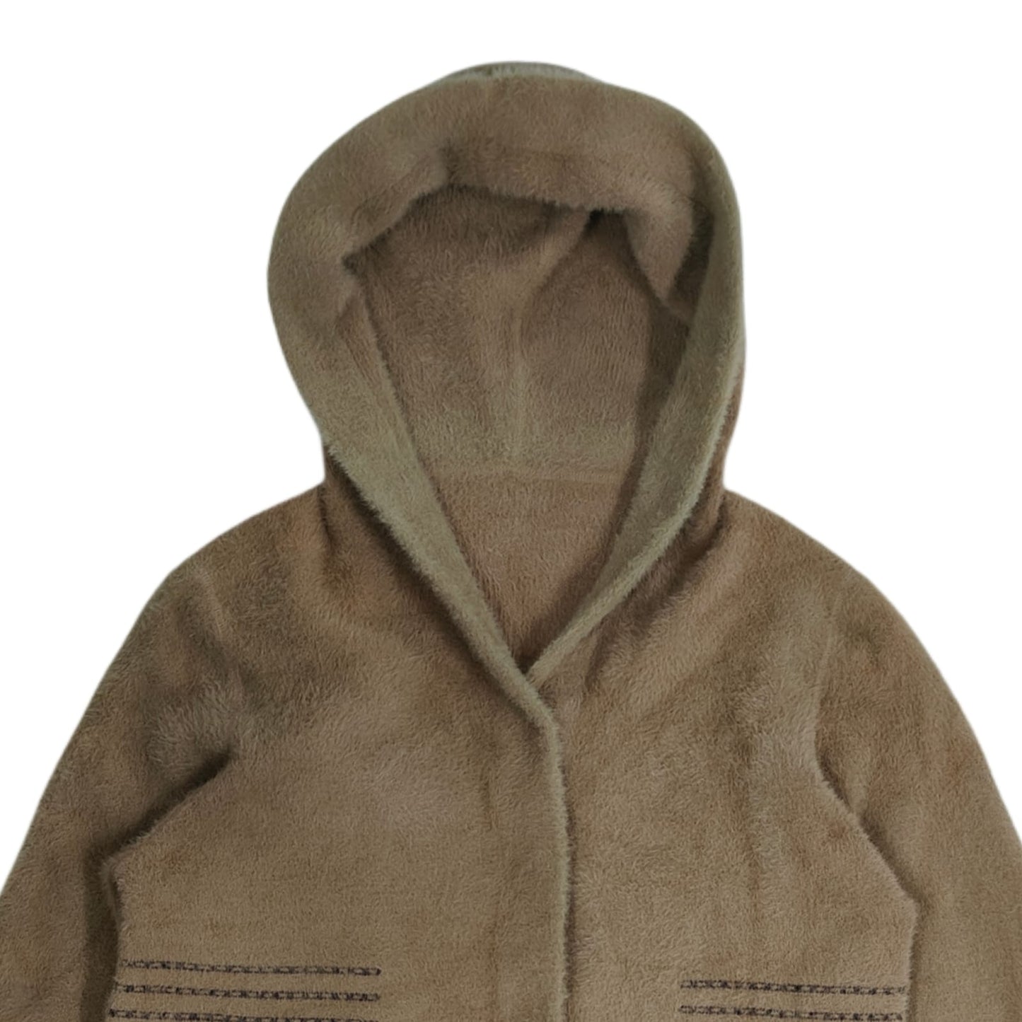 Women's Hooded Fur Coat -  Brown (L)