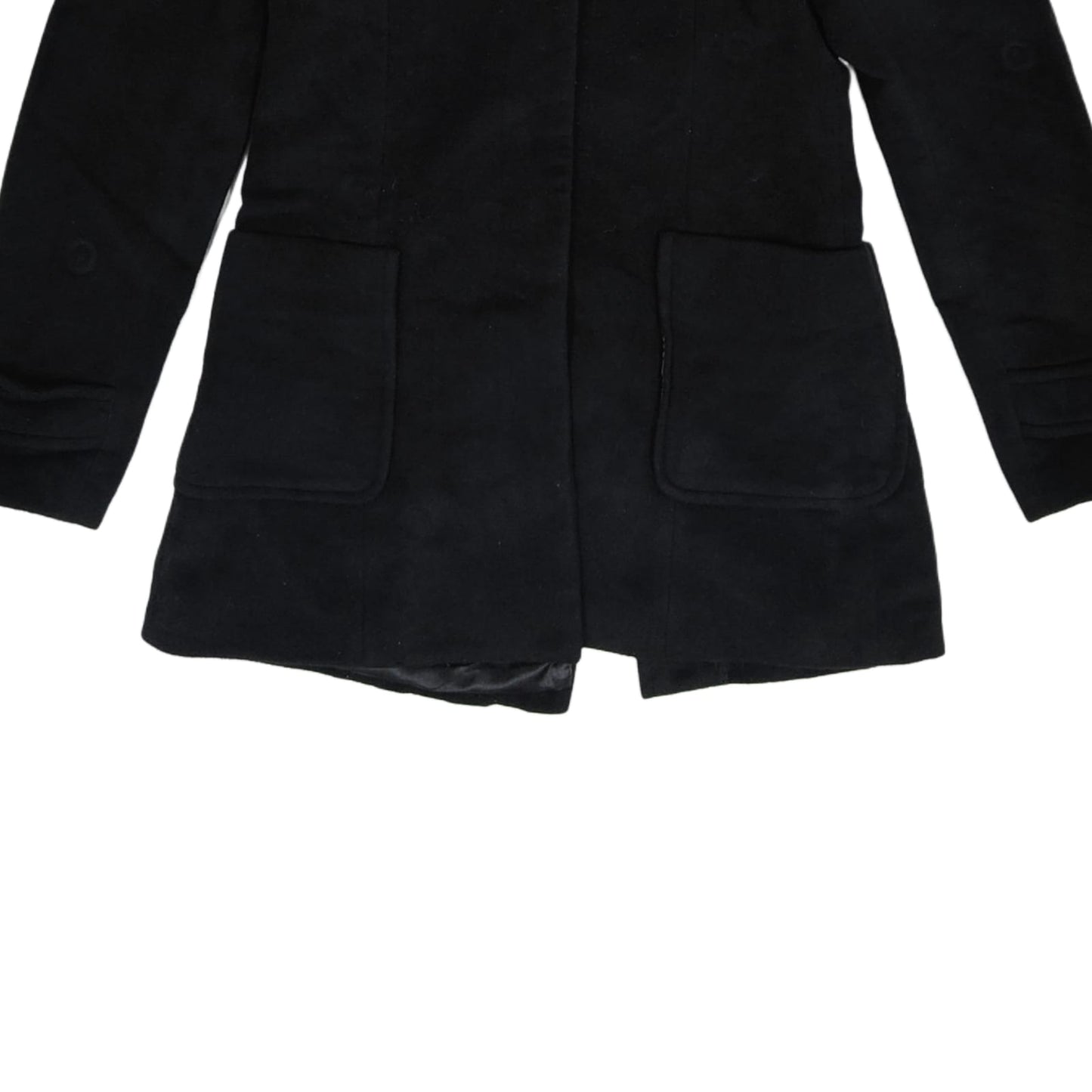 Women's Hooded Coat - Black (XS)