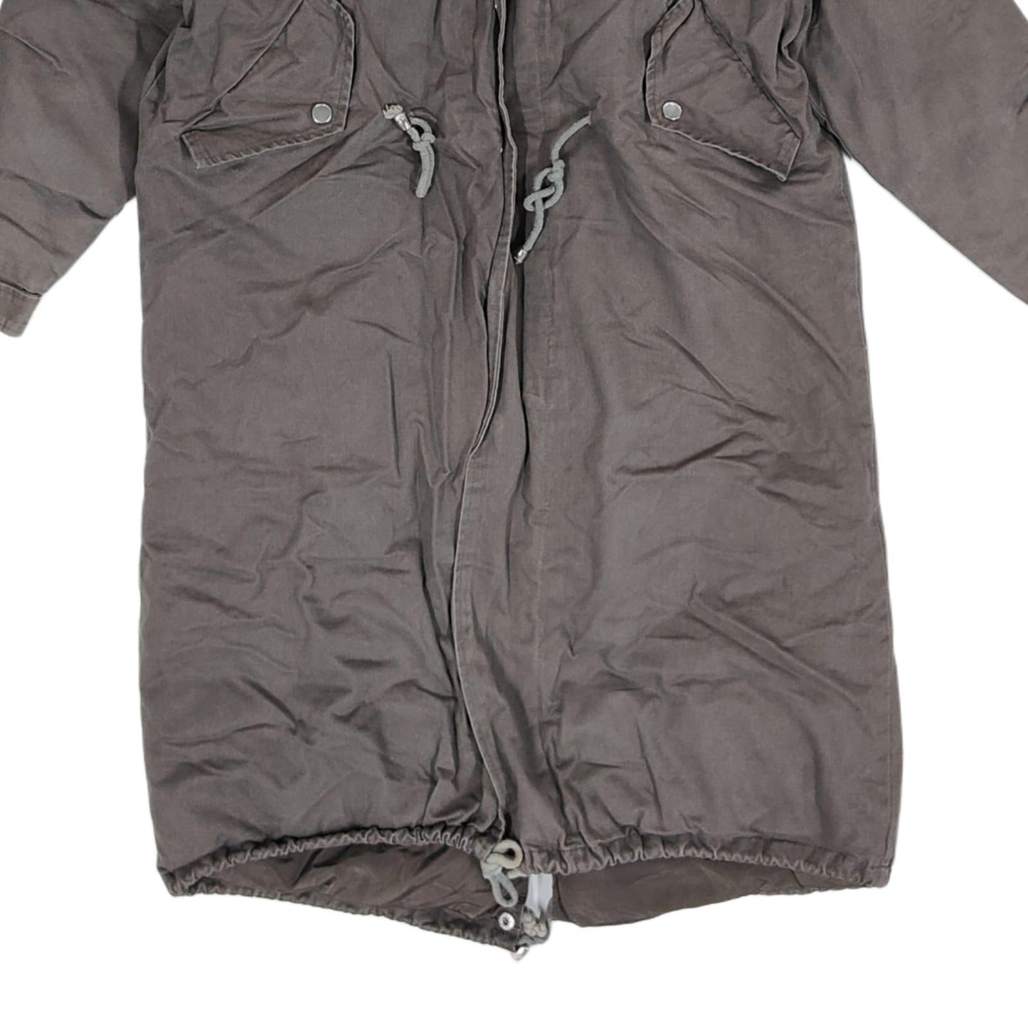 Men's Hooded Long Jacket - Beige (3XL)