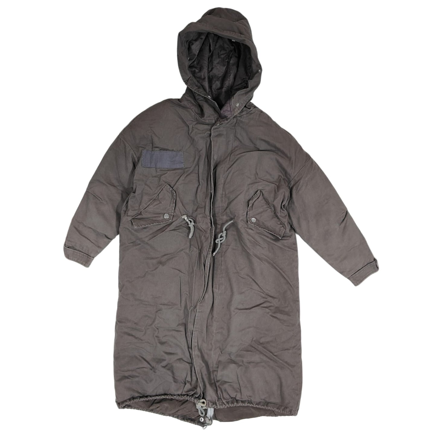 Men's Hooded Long Jacket - Beige (3XL)