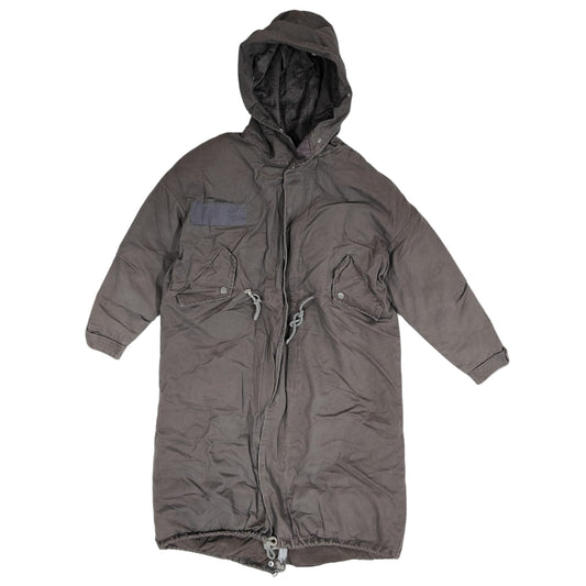Men's Hooded Long Jacket - Beige (3XL)