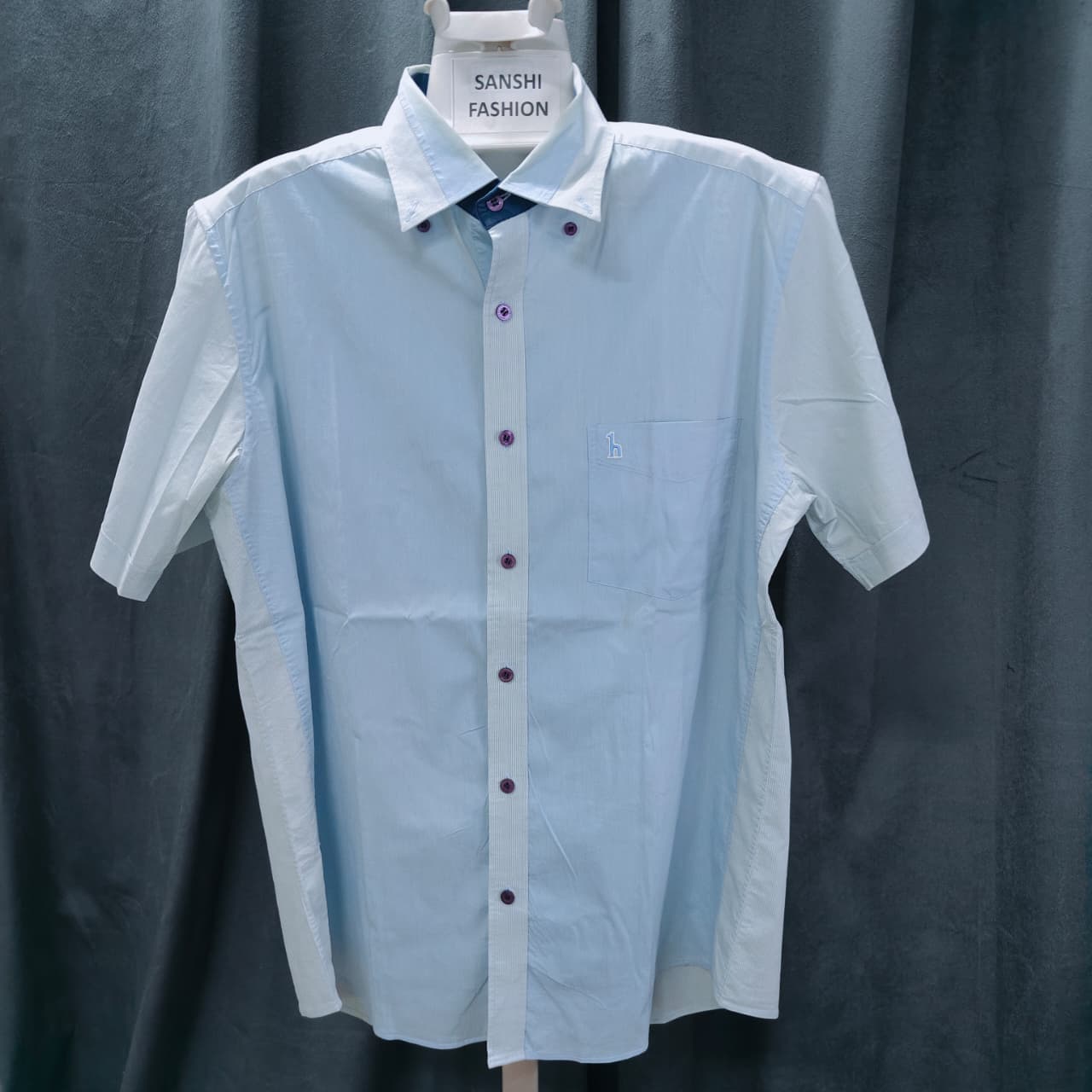 RUHESY Men's Shirt- Sky Blue(XL)