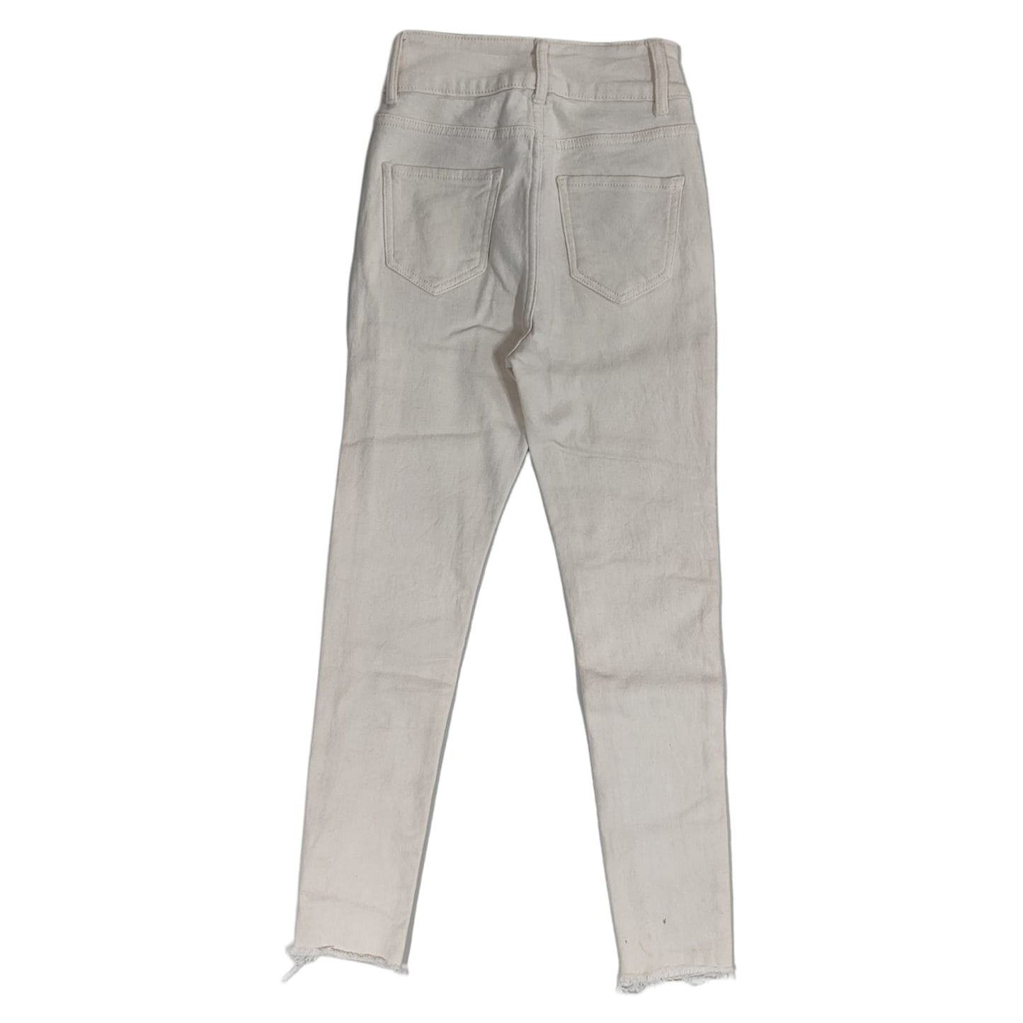 Women’s High-Waisted Jeans-White(2XS)