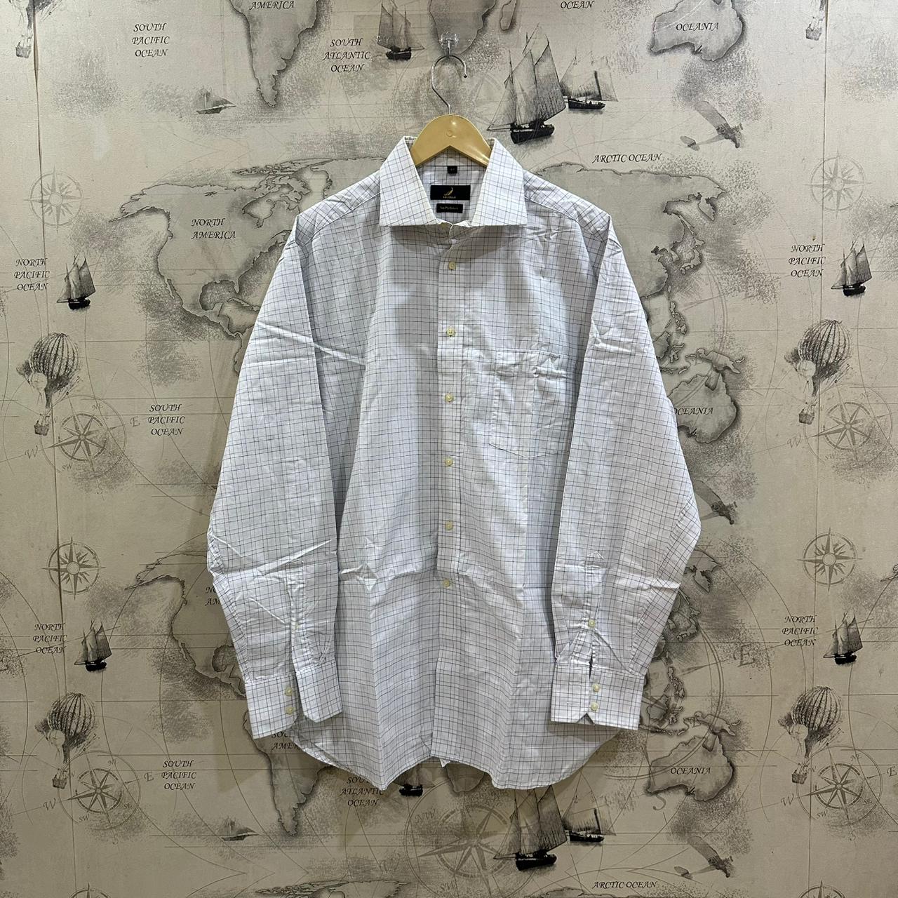 VAN GRAAF Men's Oxford Shirt - White Checkered (3XL)