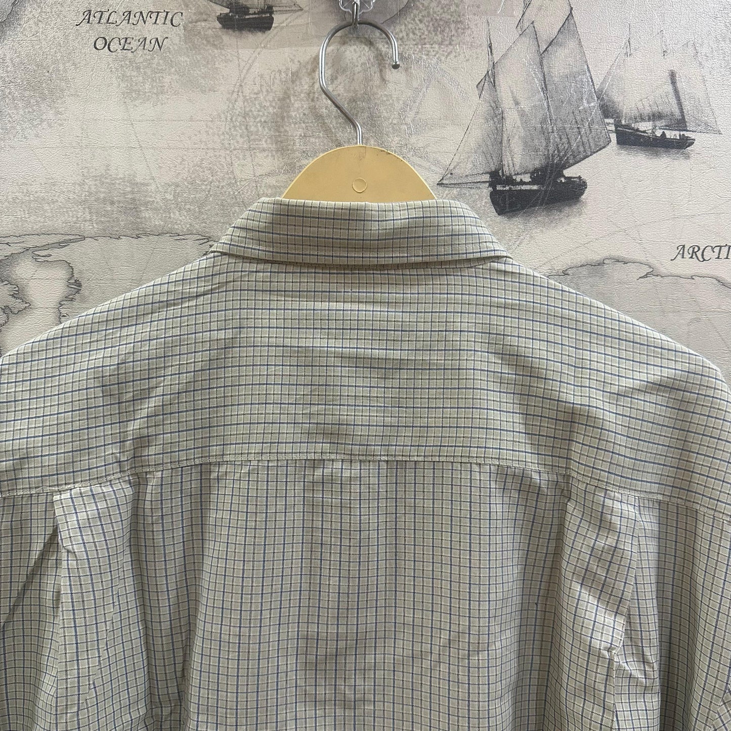 LEEDS Men's Shirt - Light Green/Blue Checkered (3XL)