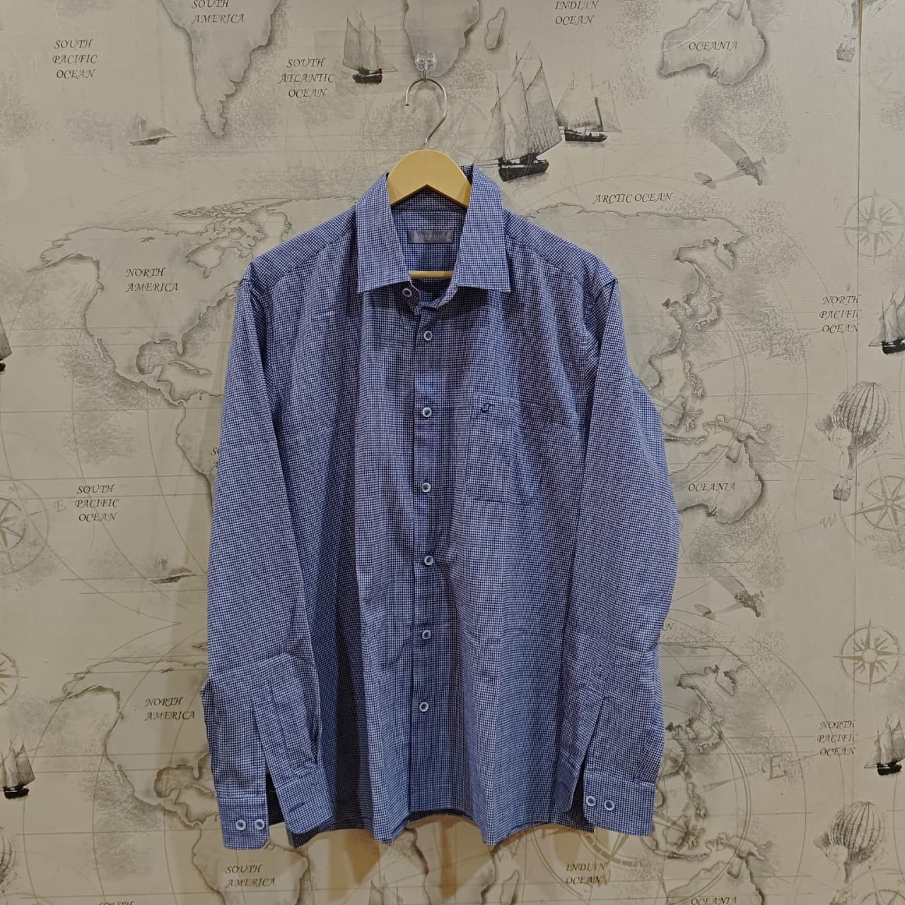 Men's Korean Shirt - Blue (XL)