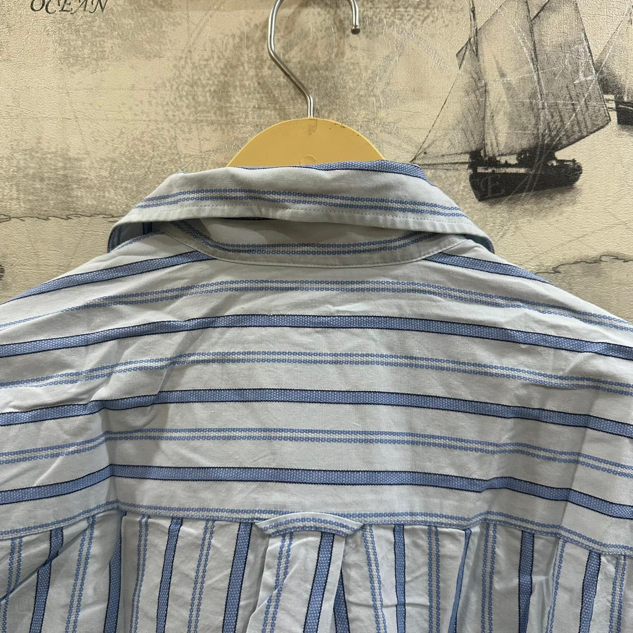 VIA CORTESA Men's Shirt - Blue Striped (L)