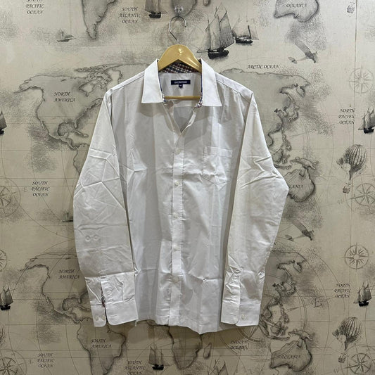 SKOOLOOKS Men's Korean Shirt - White (XL)