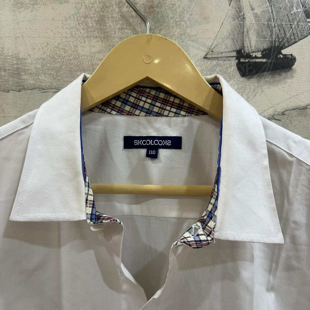 SKOOLOOKS Men's Korean Shirt - White (XL)