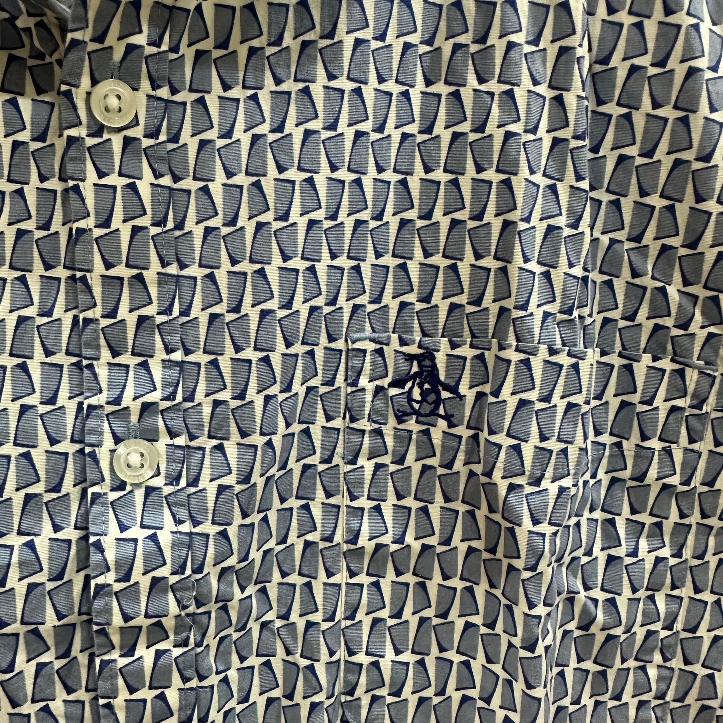 Original Penguin(by Munsingwear) Men's Shirt - Blue Patterned (XXL)