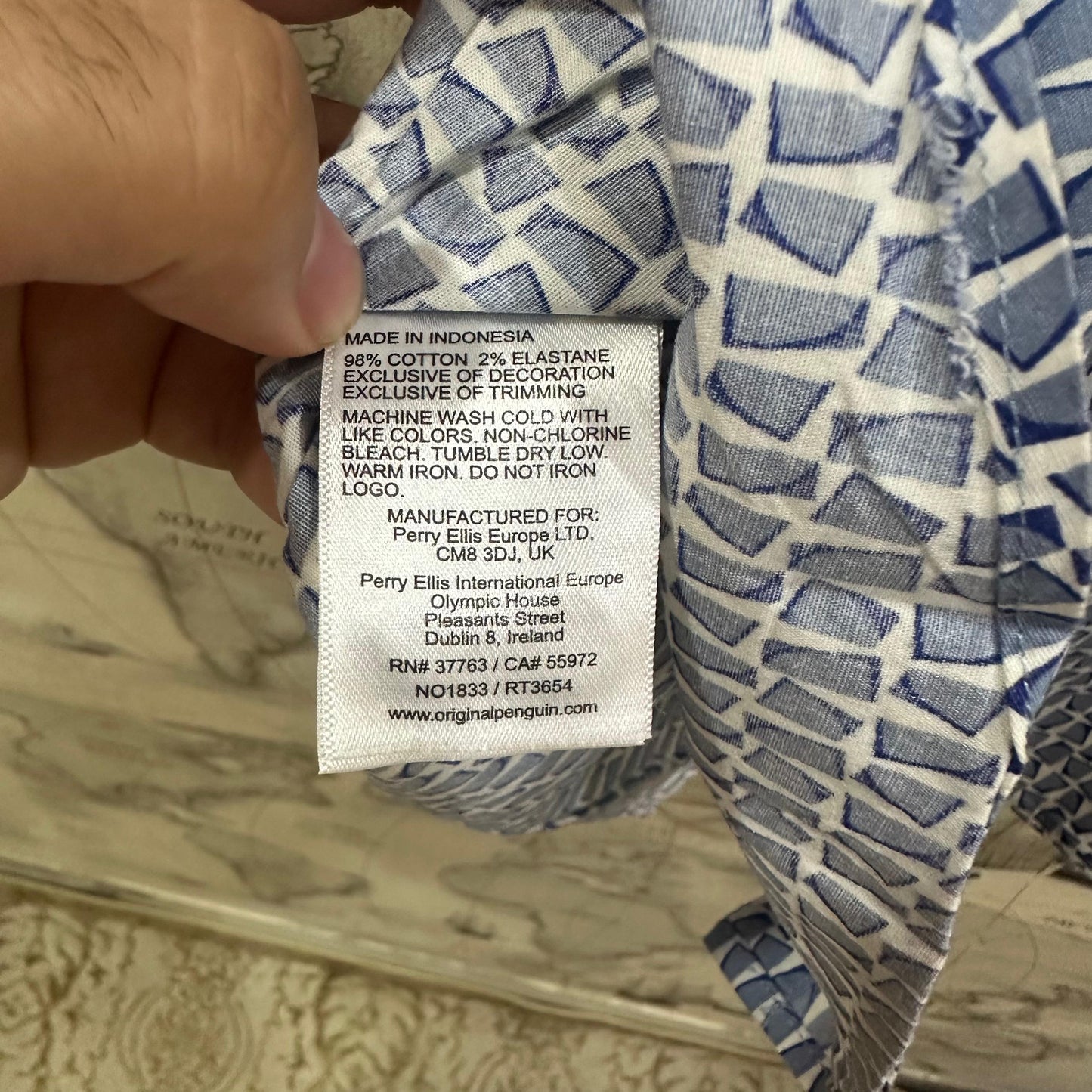 Original Penguin(by Munsingwear) Men's Shirt - Blue Patterned (XXL)