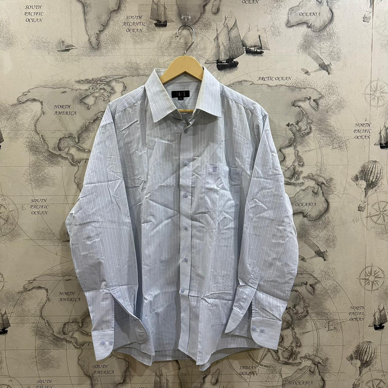 DAKS London Men's Shirt - Light Blue Striped (L)