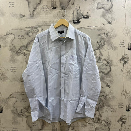 DAKS London Men's Shirt - Light Blue Striped (L)