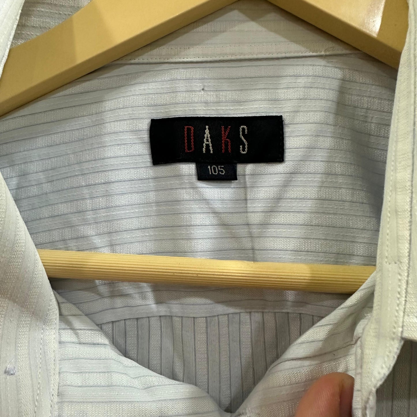 DAKS London Men's Shirt - Light Blue Striped (L)
