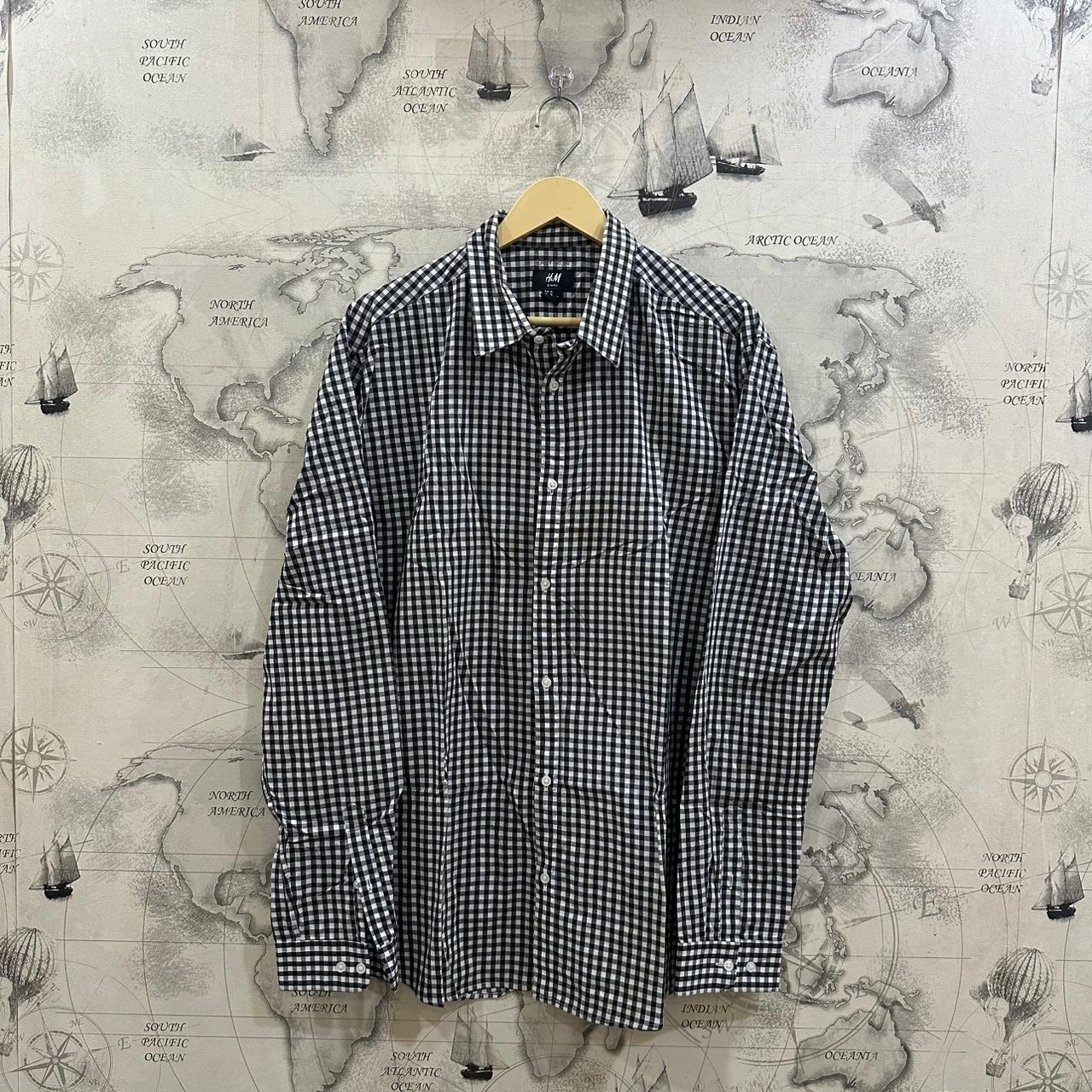 H&M Men's Shirt - Black & White Checkered (XL)