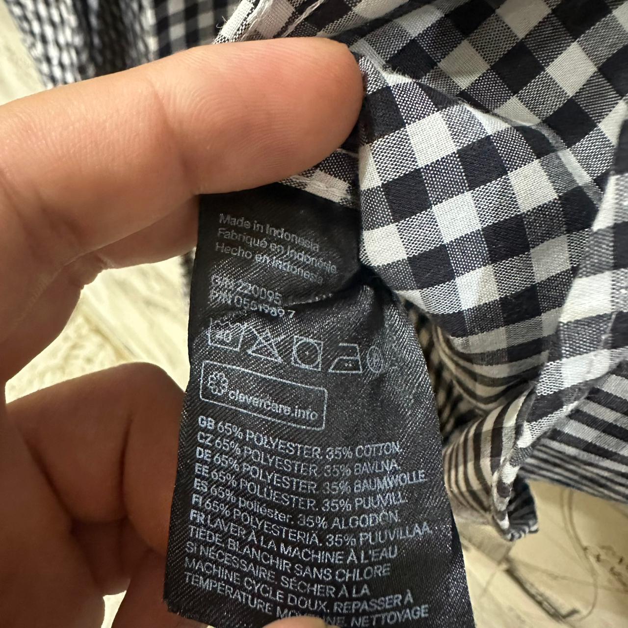 H&M Men's Shirt - Black & White Checkered (XL)