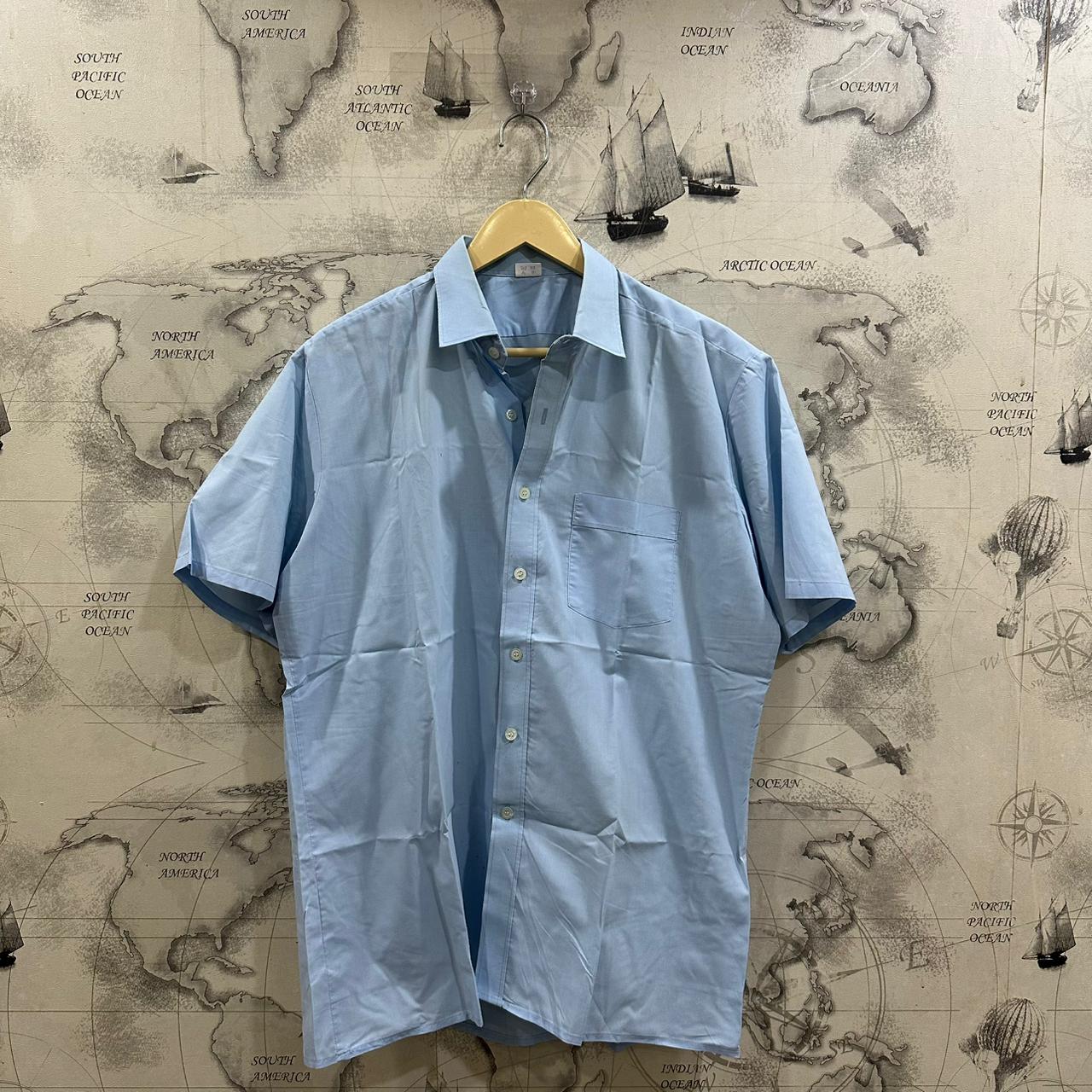 Men's Korean Shirt - Sky Blue (L)