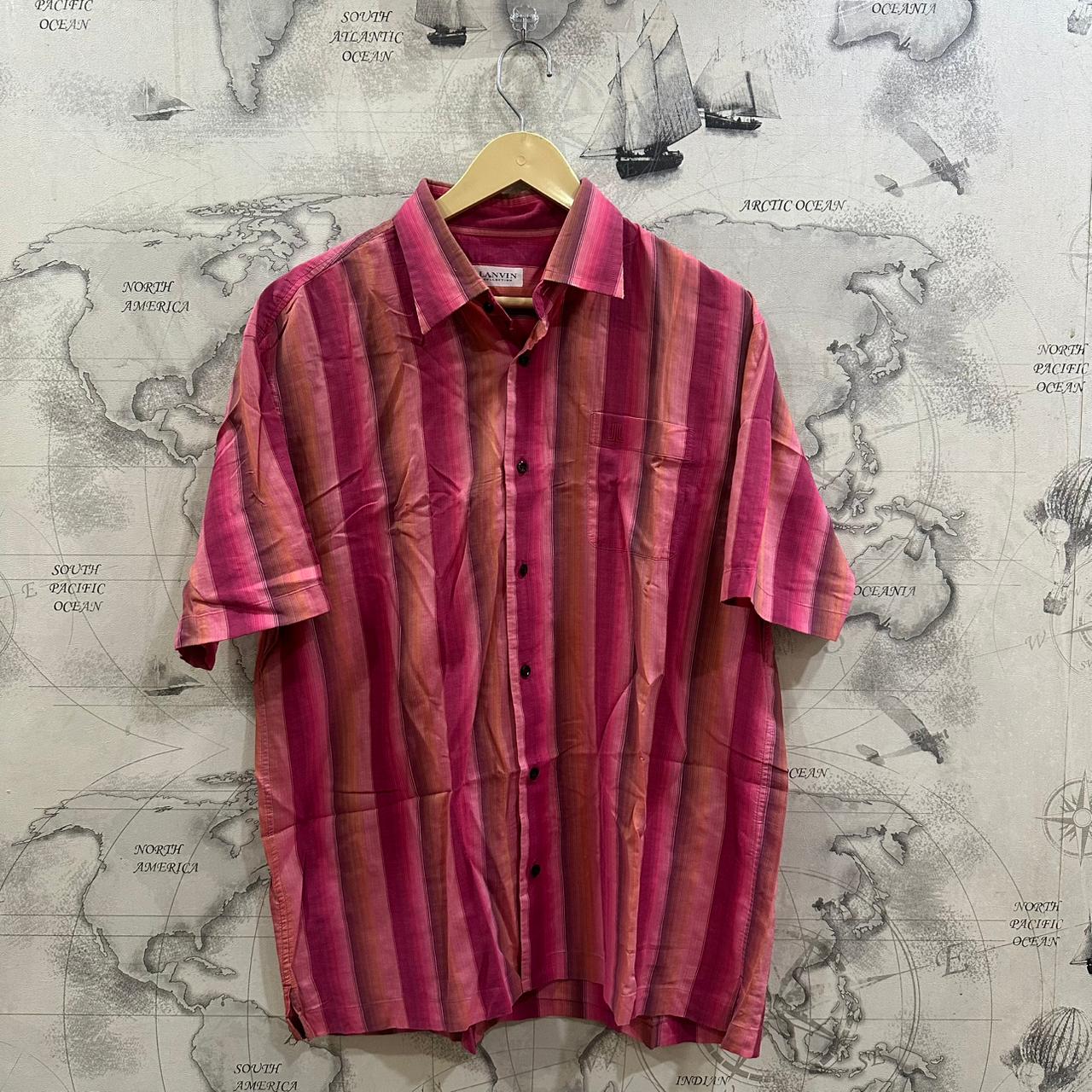 Lanvin Men's Shirt - Pink Striped (L)