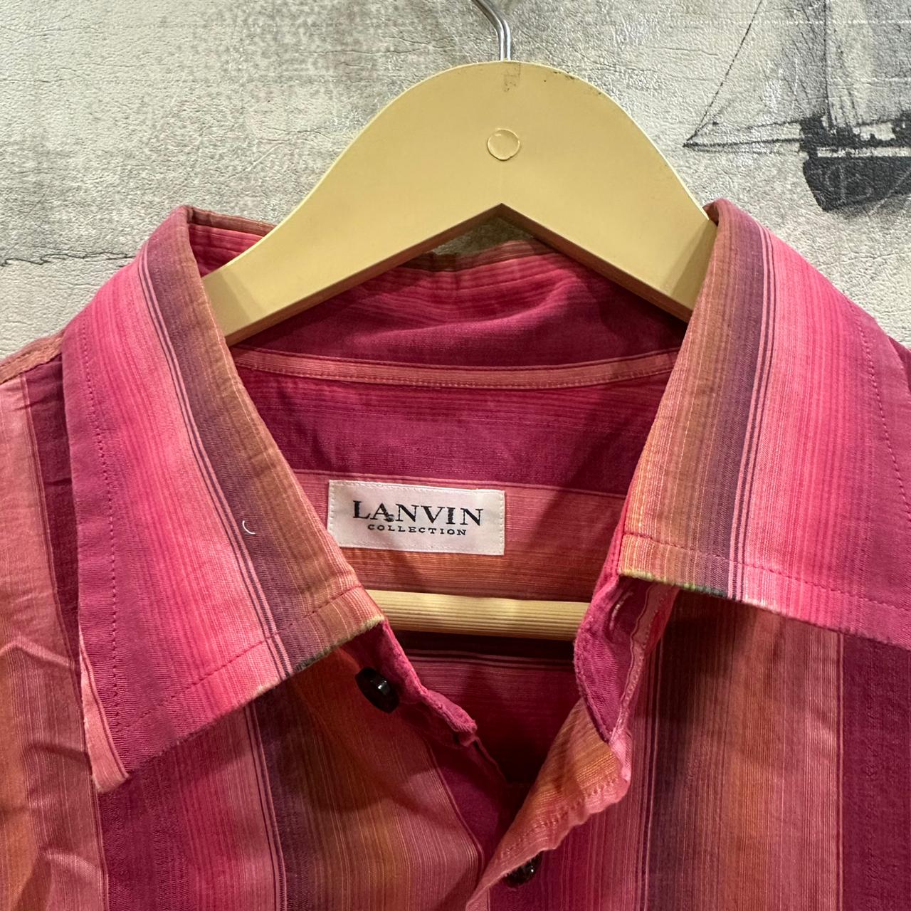 Lanvin Men's Shirt - Pink Striped (L)