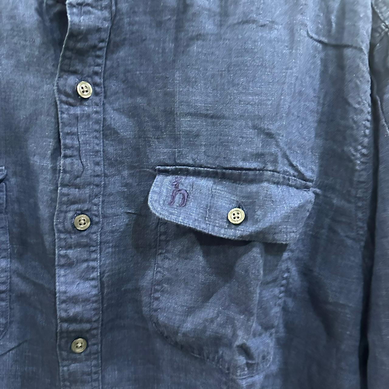 HAZZYS Men's Korean Shirt - Dark Blue (L)