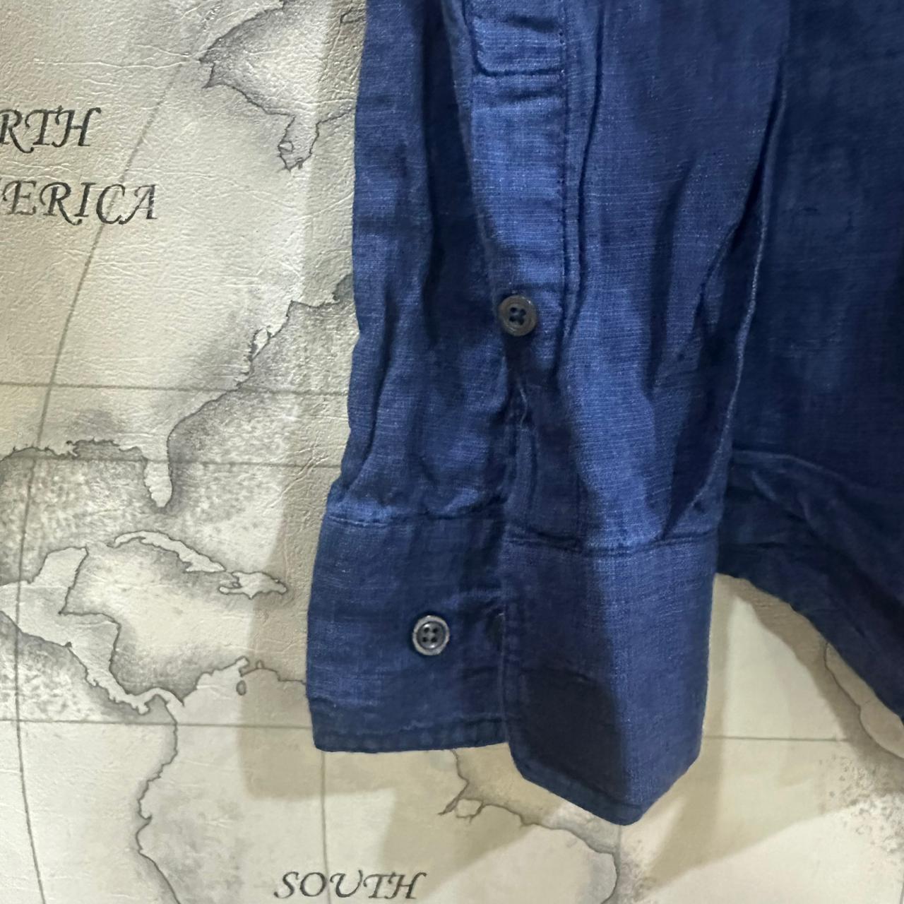 HAZZYS Men's Korean Shirt - Dark Blue (L)
