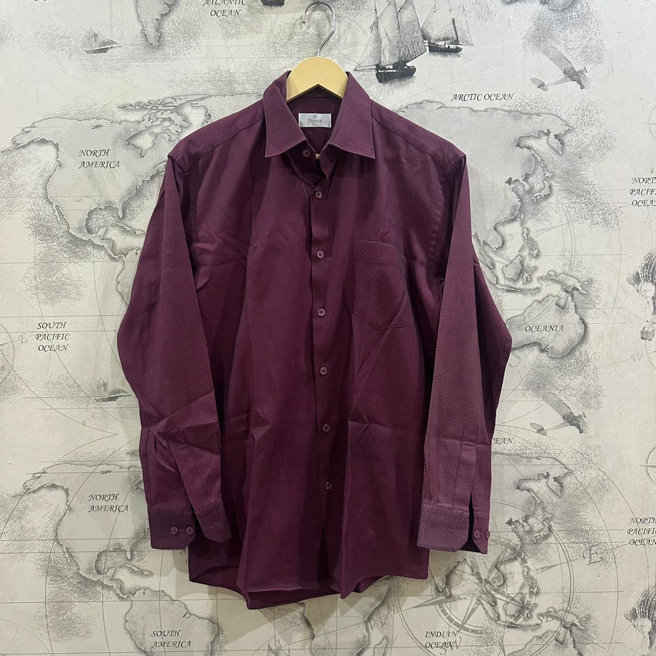 Elégance Paris Men's Shirt - Maroon (S)