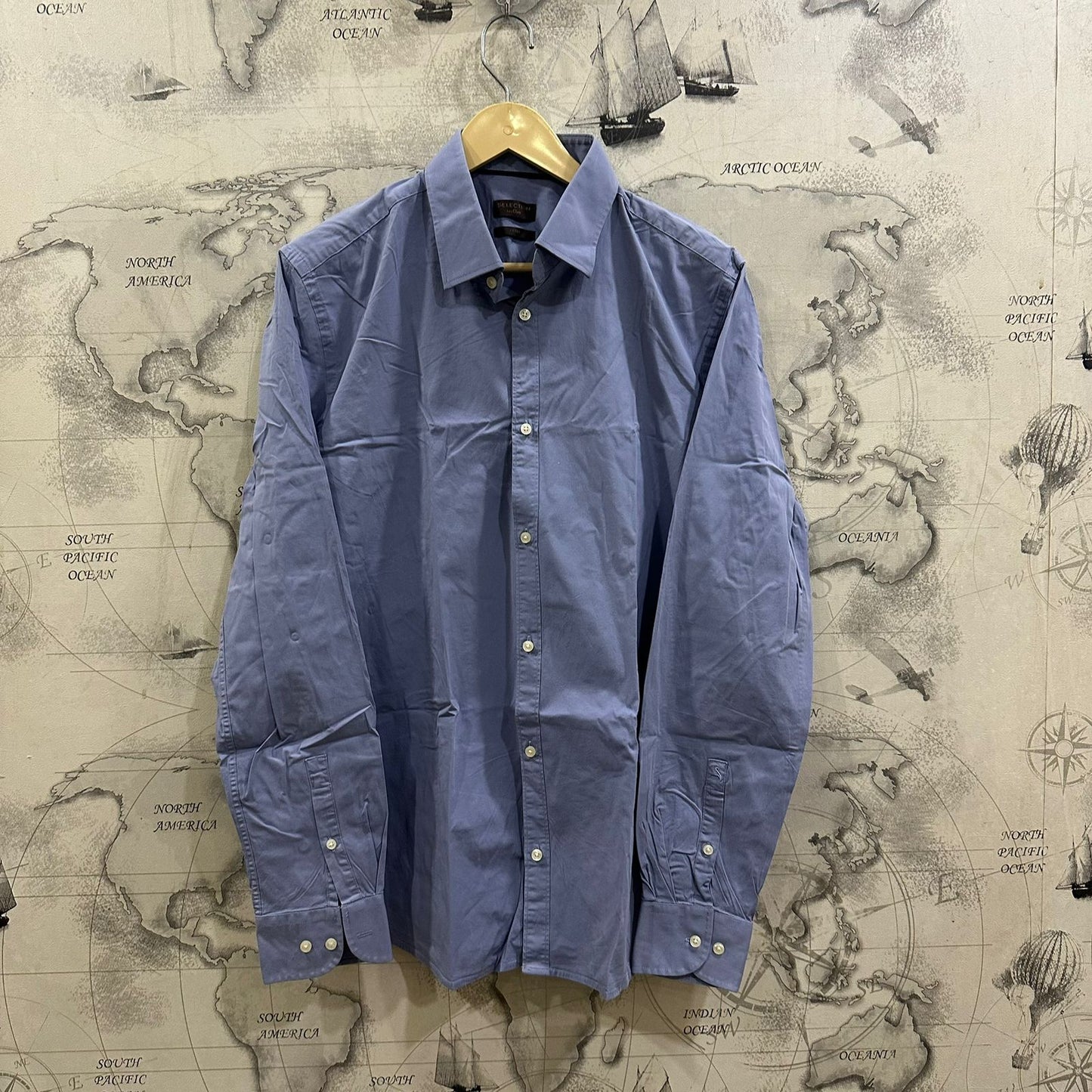 s.Oliver Men's Shirt - Dark Sky Blue (S)