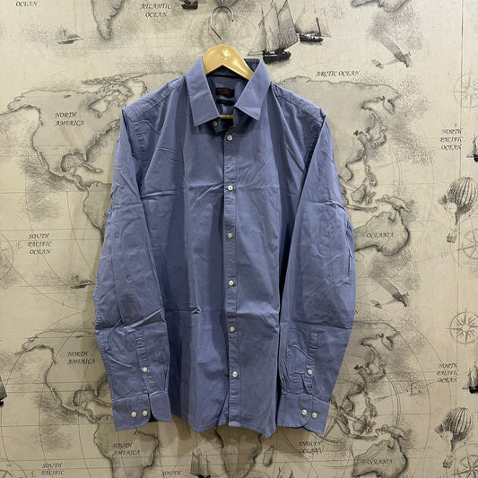 s.Oliver Men's Shirt - Dark Sky Blue (S)