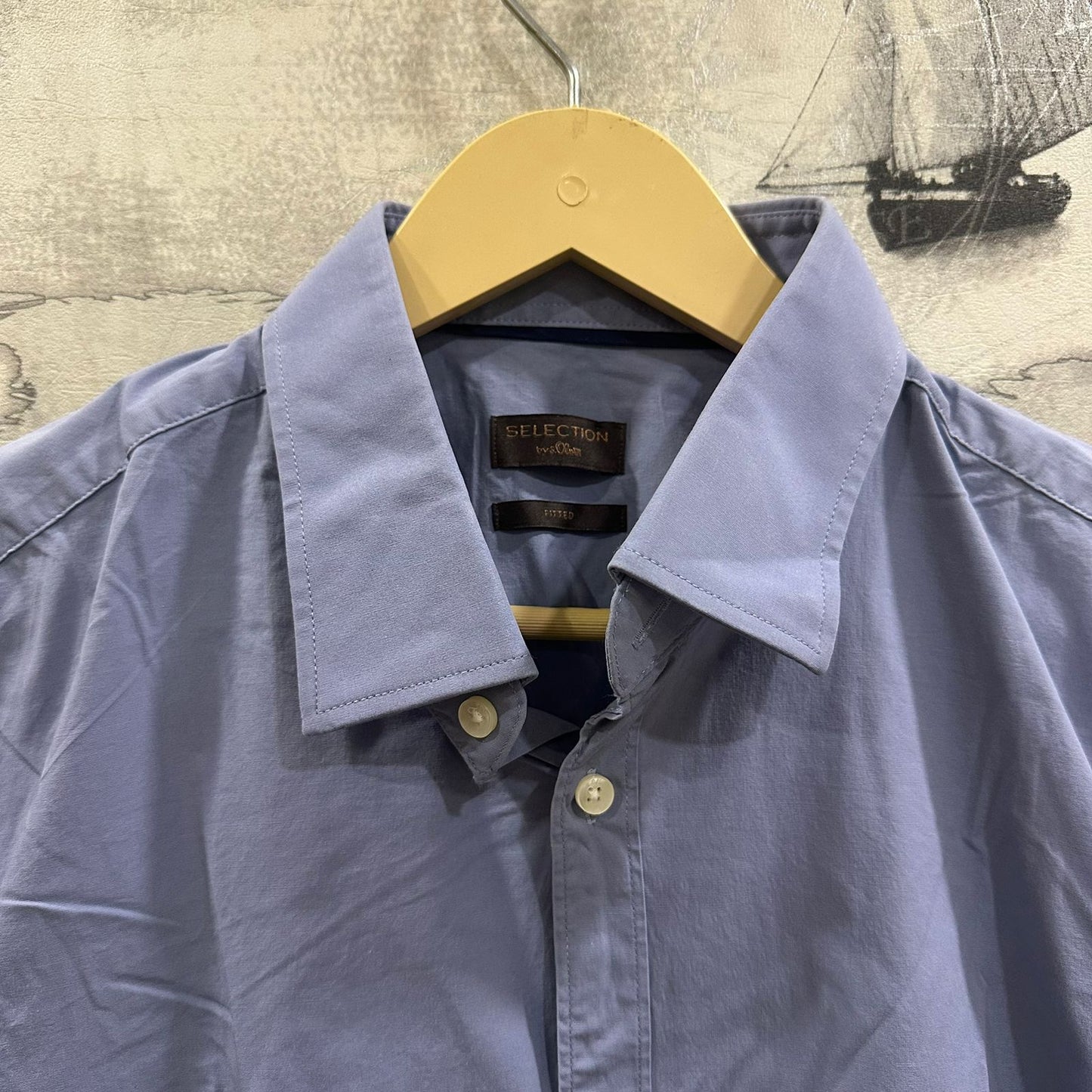 s.Oliver Men's Shirt - Dark Sky Blue (S)