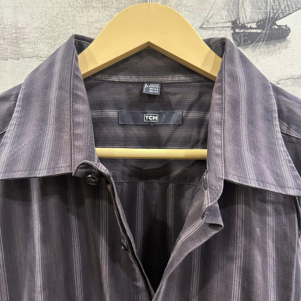 Tchibo (by TCM) Men's Shirt - Brown Striped (XXL)