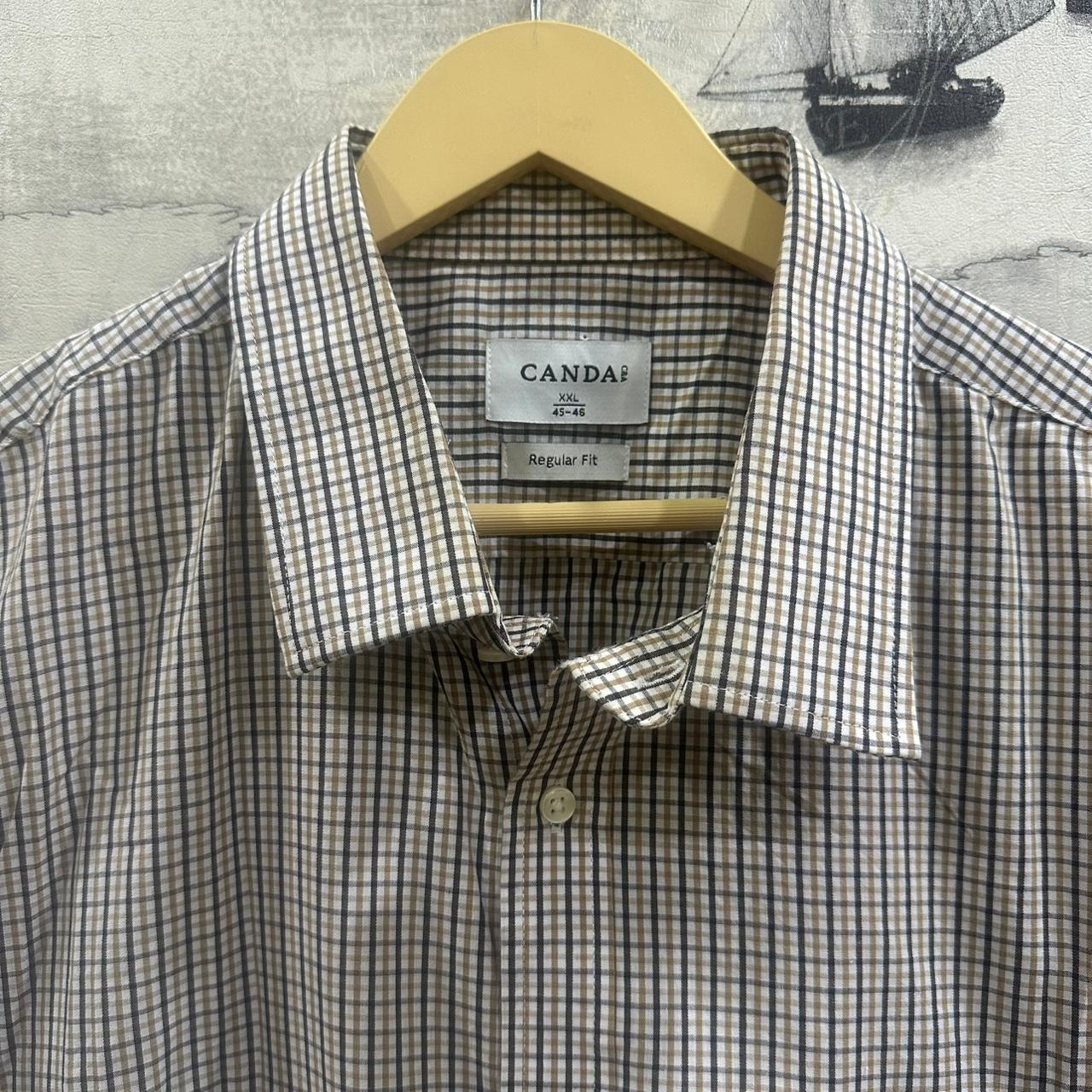 CANDA Men's Shirt - Yellow/Grey/White Checkered (3XL)