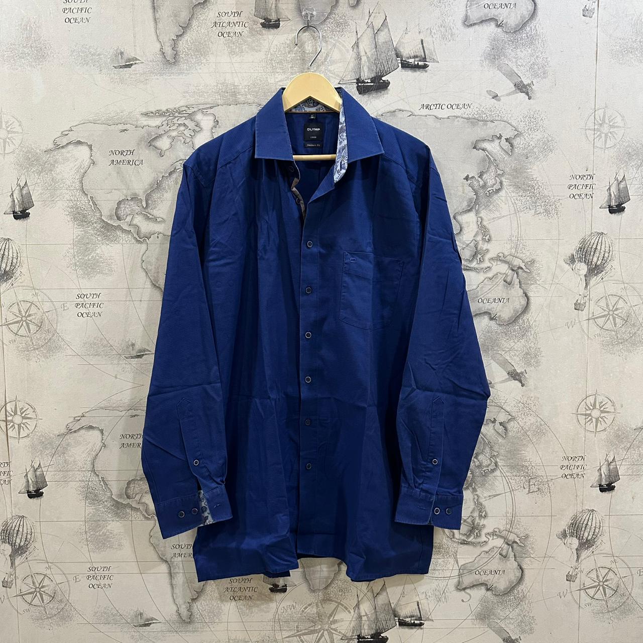 OLYMP Men's Shirt - Navy Blue (XL)