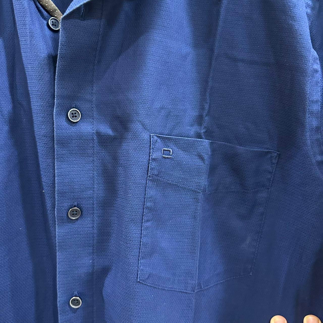 OLYMP Men's Shirt - Navy Blue (XL)