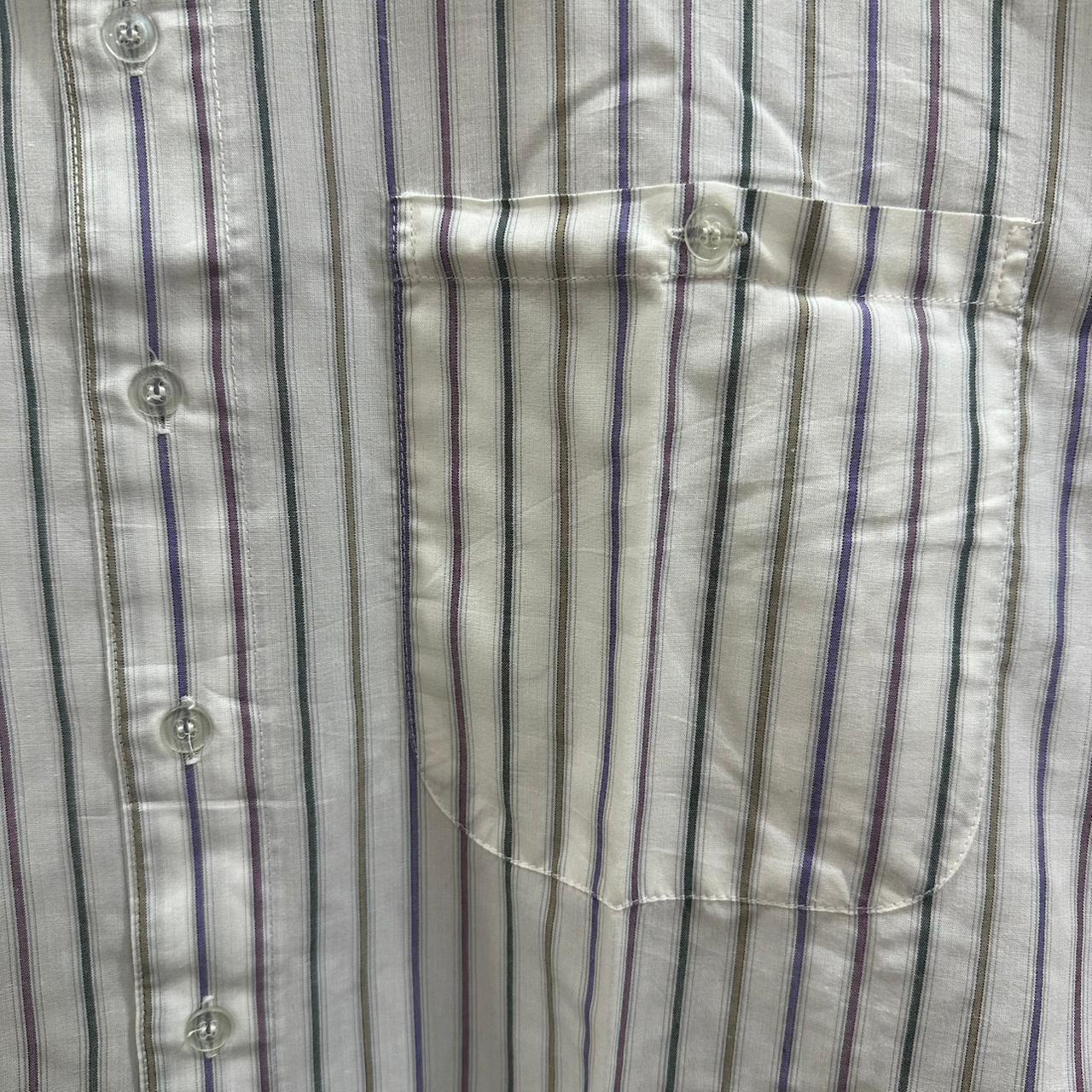 Hadfield Men's Shirt - White/Violet/Green Striped (XXL)