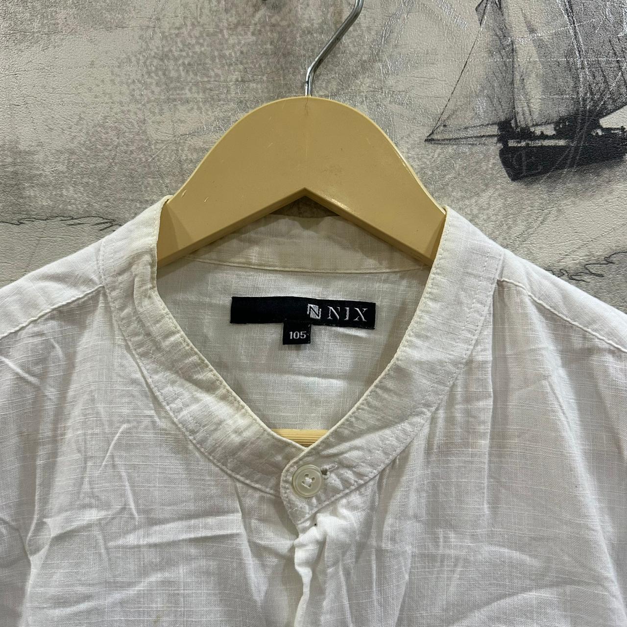 NIX Men's Korean Shirt - White & Blue (M)