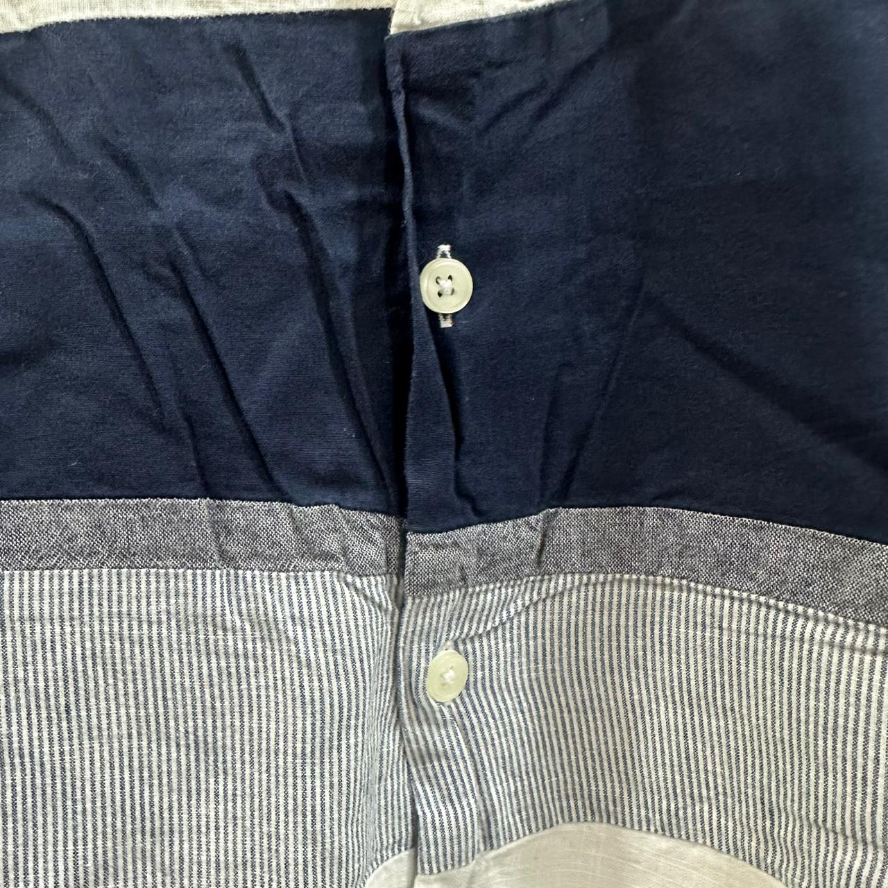 NIX Men's Korean Shirt - White & Blue (M)