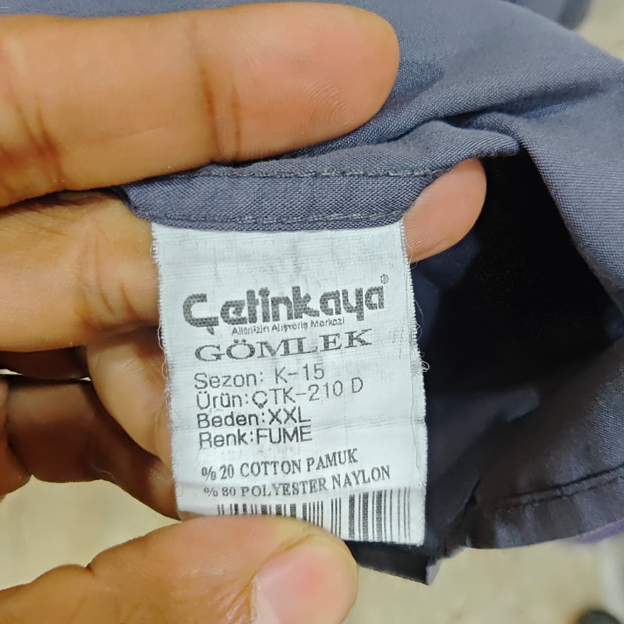 Çetinkaya Men's Shirt - Greyish Blue (5XL)