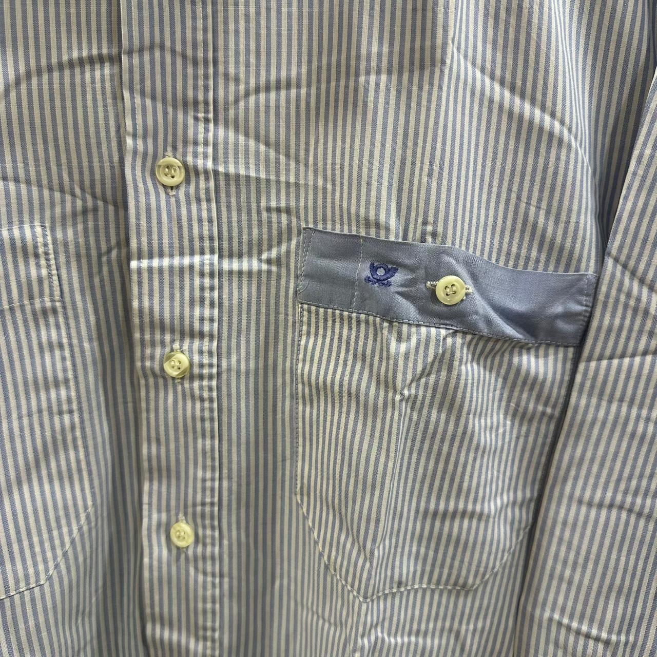 Alpenland Men’s Shirt - Light Blue Striped (XL)
