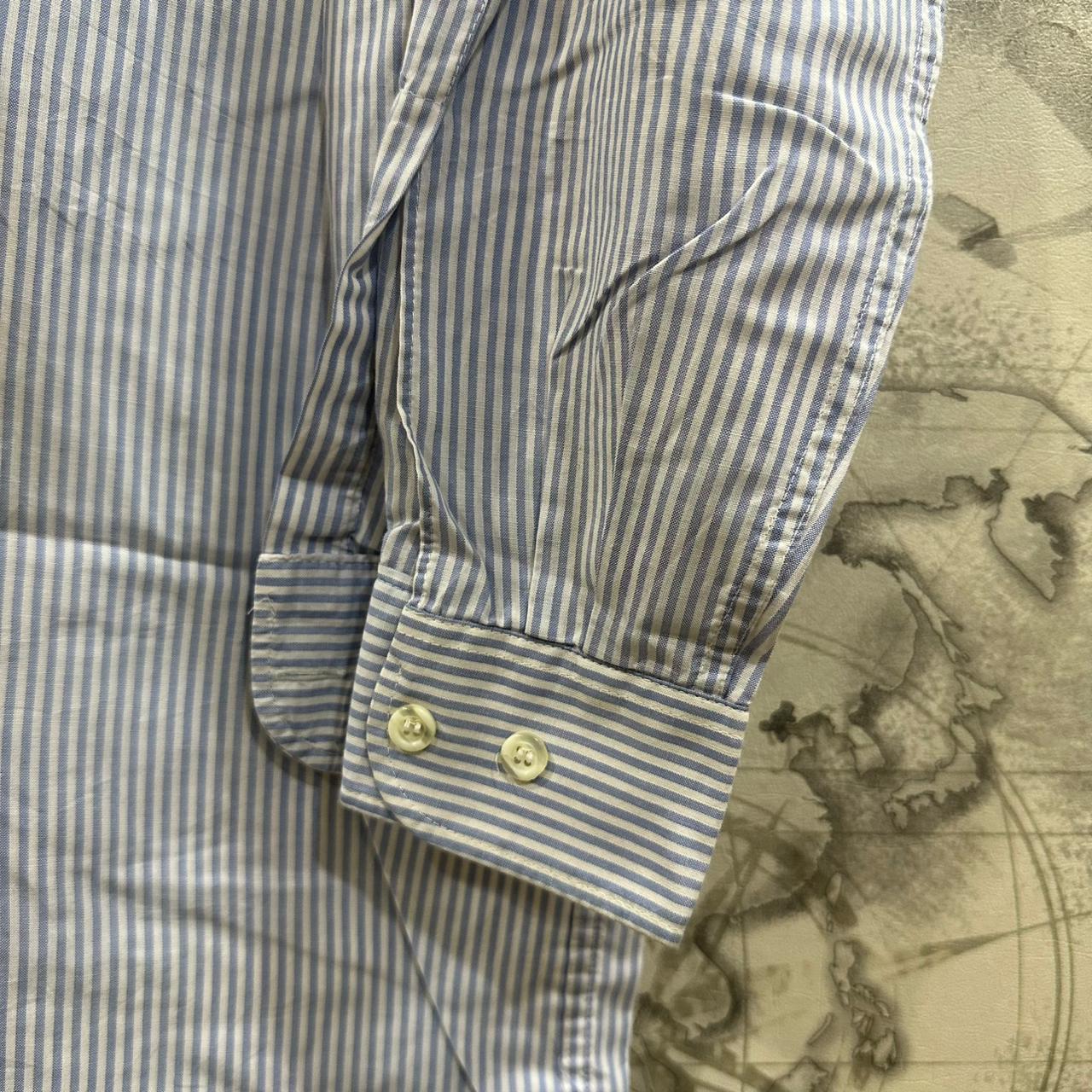 Alpenland Men’s Shirt - Light Blue Striped (XL)