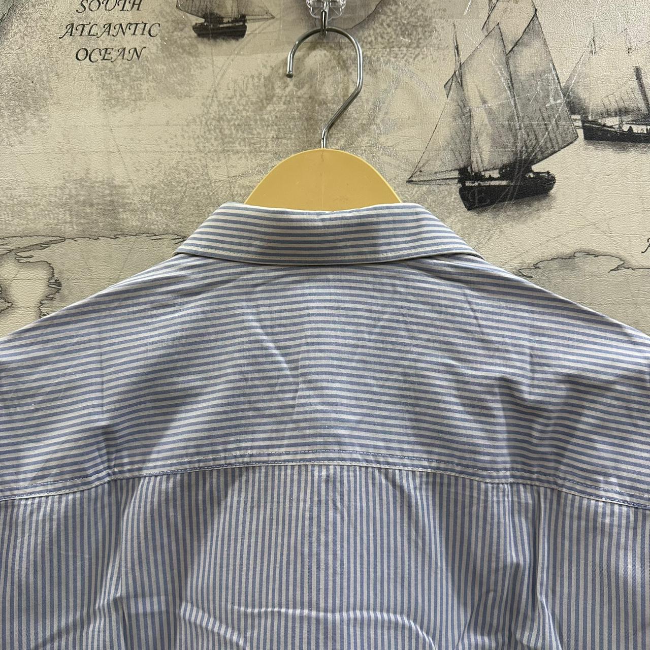 Alpenland Men’s Shirt - Light Blue Striped (XL)